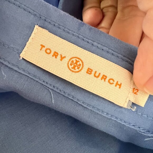 Tory Burch light blue cotton button down shirt size 12 - Picture 4 of 7